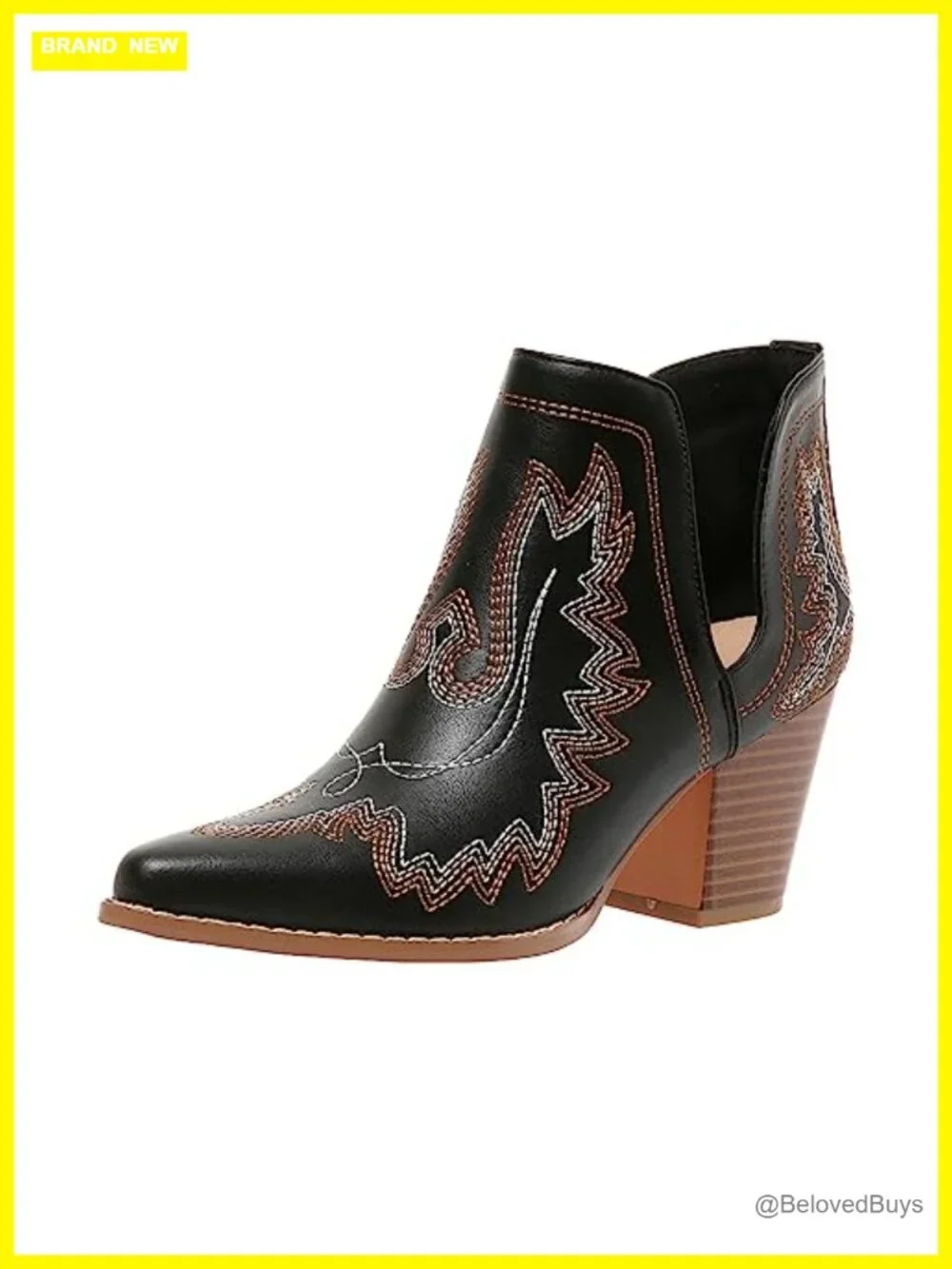 Handcrafted Leather Cowgirl Boots Embroidered Stitched Pointed Toe Ankle Booties